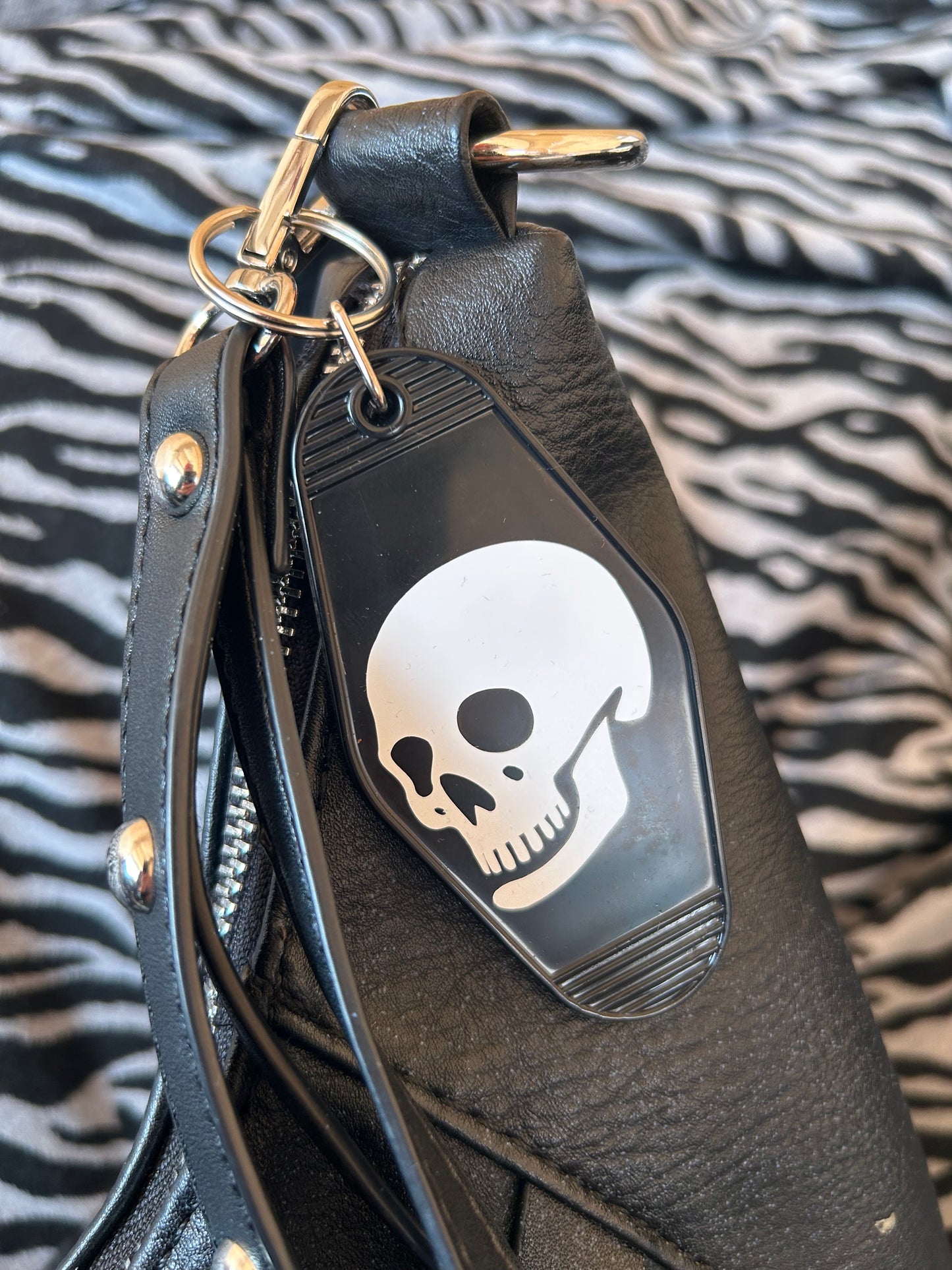 Metal Head Club Motel Key Ring | Skull Bag Charm for Rock & Alt Fans