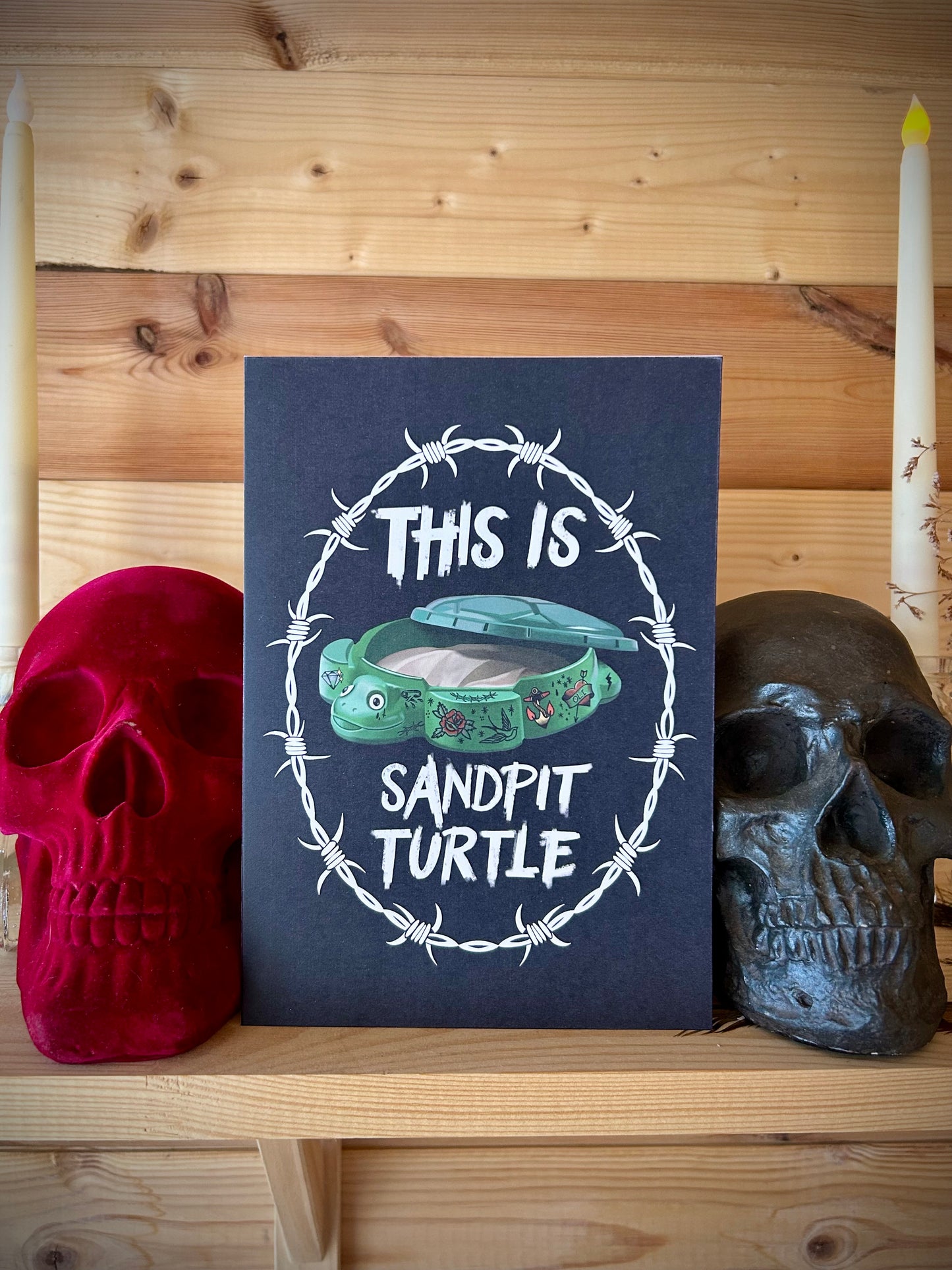 This Is Sandpit Turtle – Gothic Alt Greetings Card Inspired by BMTH