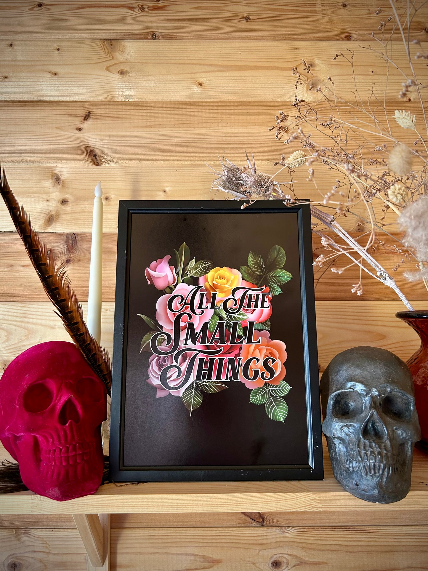 “All the Small Things” A4 Print – Floral Rose Design (Framed or Unframed)