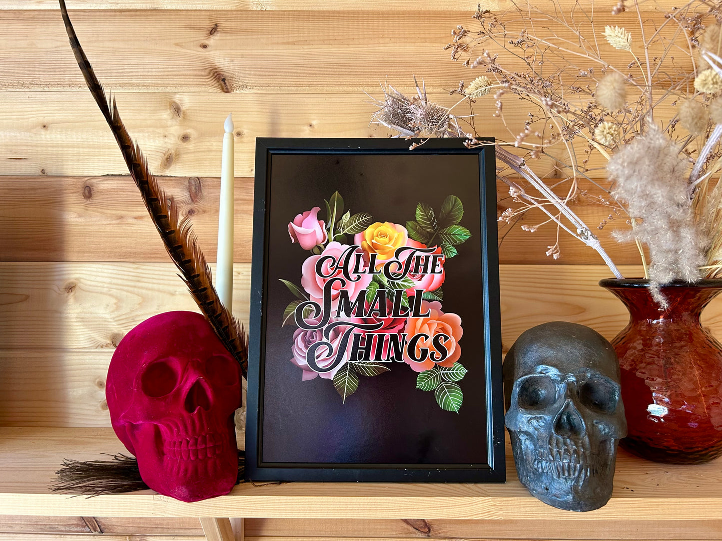 “All the Small Things” A4 Print – Floral Rose Design (Framed or Unframed)