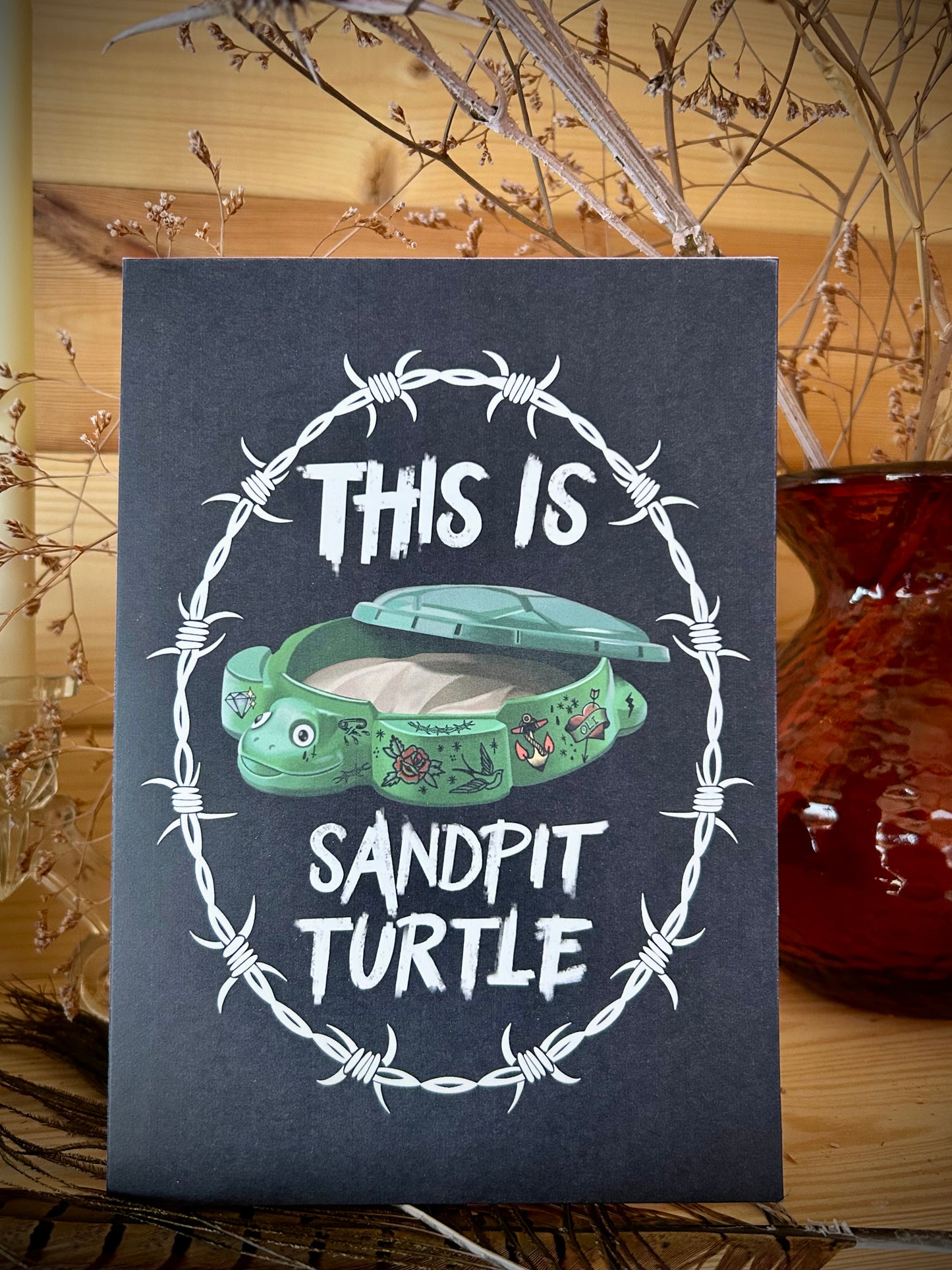 This Is Sandpit Turtle – Gothic Alt Greetings Card Inspired by BMTH