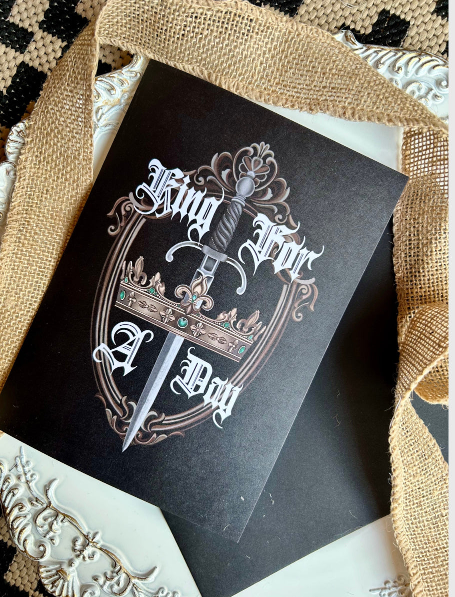 King for a day Father’s Day card, greetings card A5 sized, emo, gothic, pop punk