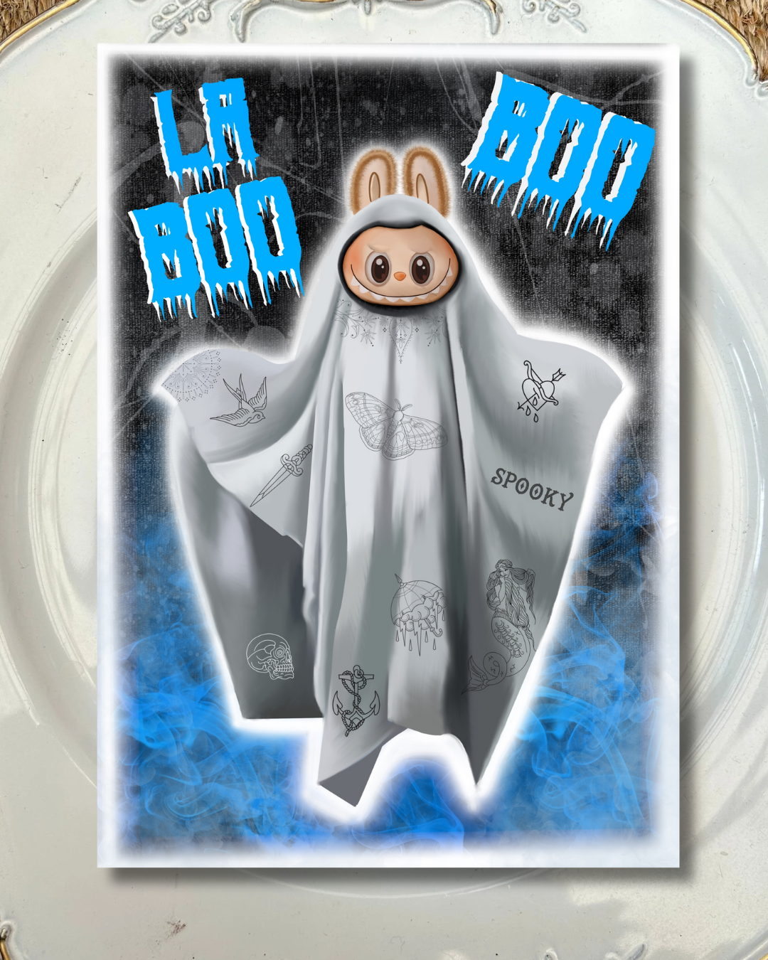La Boo Boo – Halloween Art Print or Card | Labubu-Inspired Spooky Parody