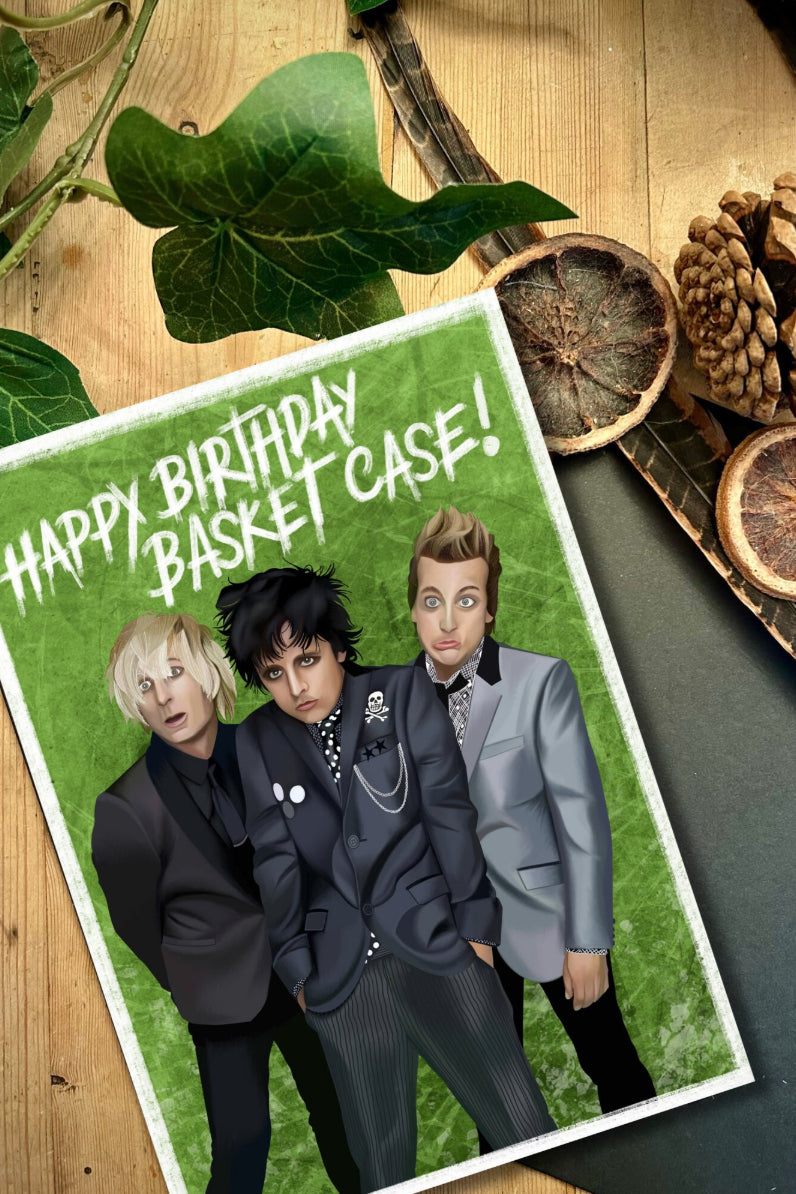 Basket Case Birthday Card - 90’s Pop Punk Nostalgia | Premium Recycled Cardstock | A5 Size
