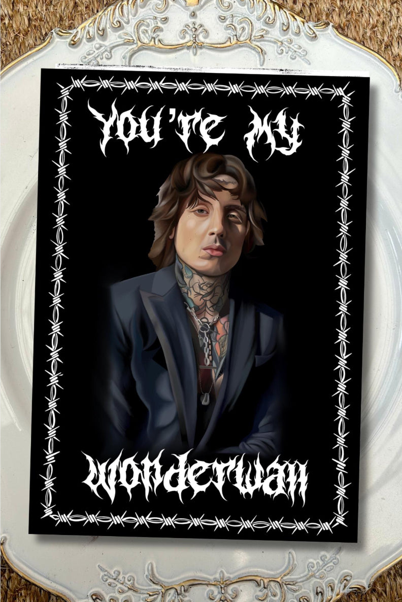 Wonderwall-Inspired Greetings Card | Bring Me the Horizon Fan Gift | A5 | Recycled Card Stock | Black Envelope