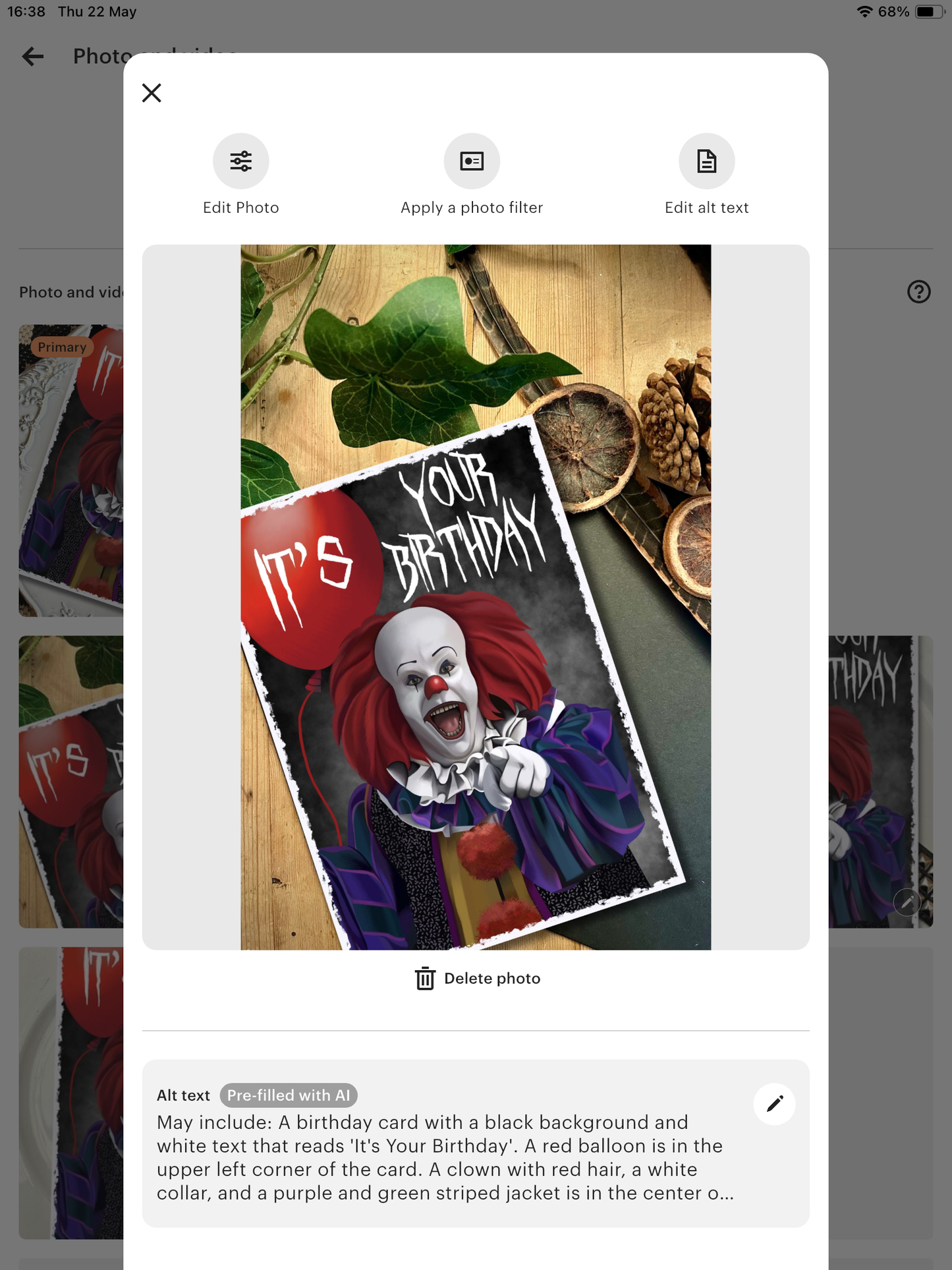 Stephen King's IT Birthday Card - Pennywise the Dancing Clown/ horror/ horror movie/ A5 size