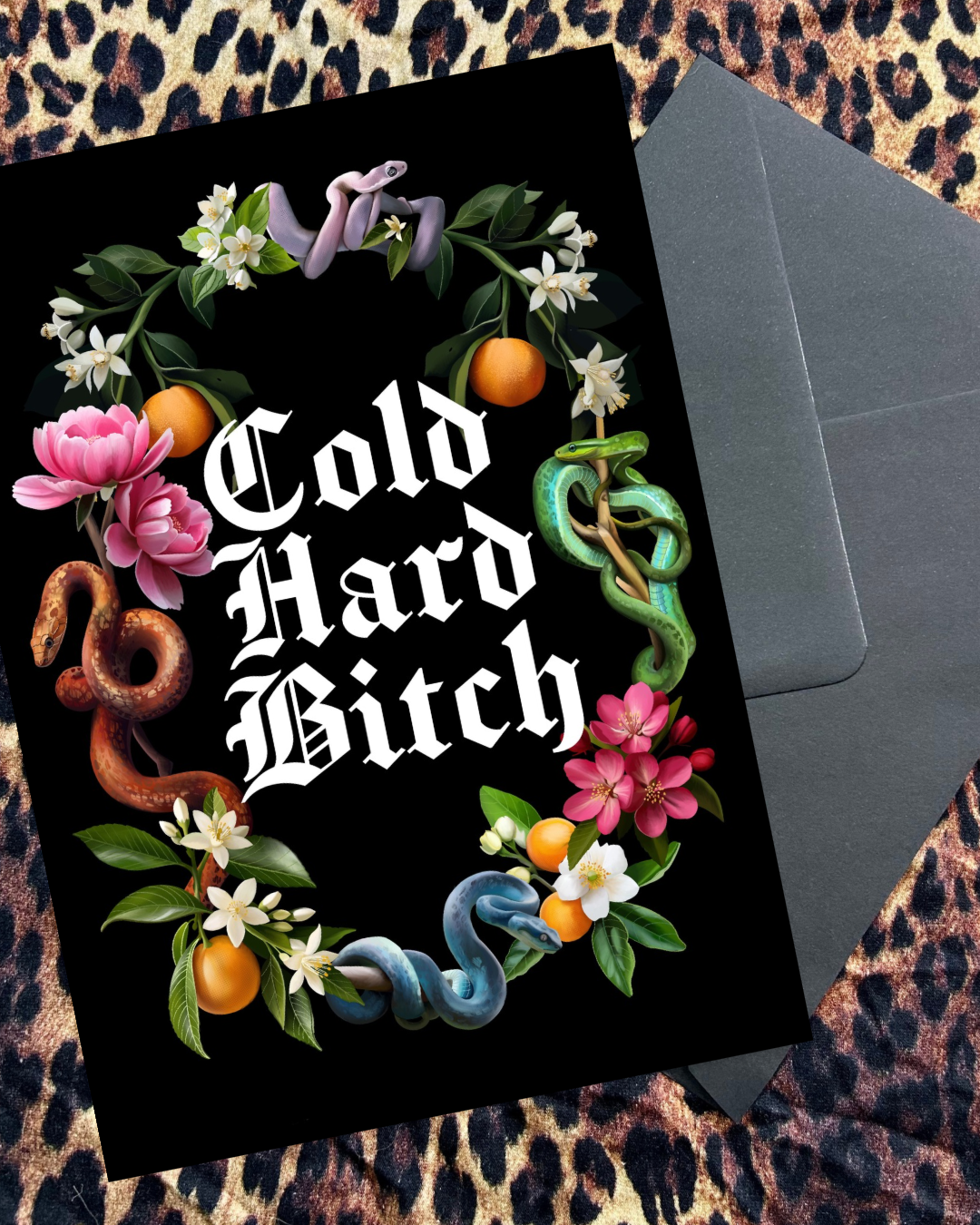 Cold Hard Bitch – A5 Alternative Gothic Greeting Card and A4 Print
