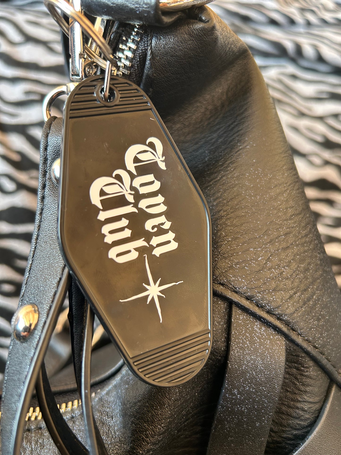 Coven Club Motel Key Ring | Witchy Symbol Bag Charm for Alt & Gothic Style