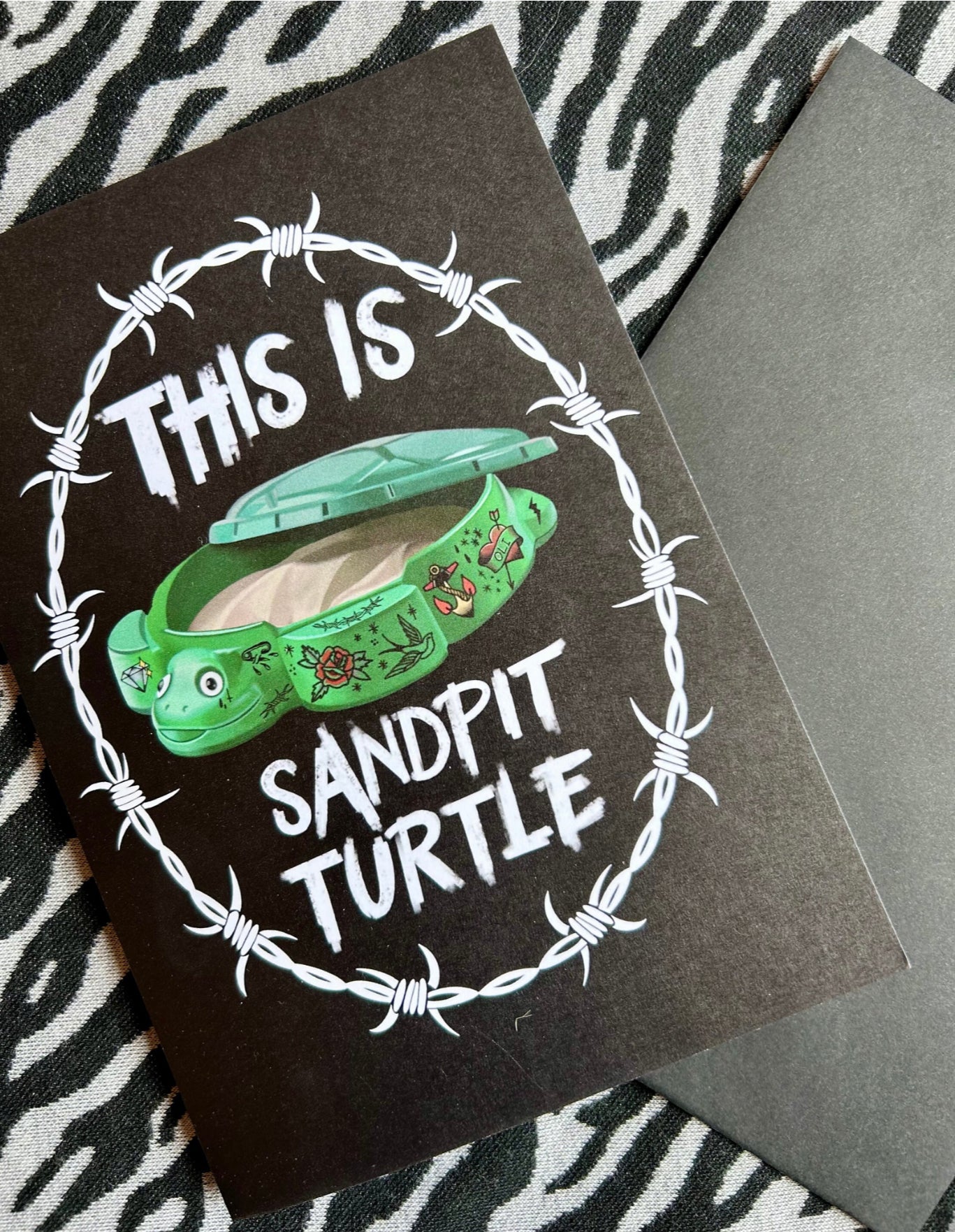 This Is Sandpit Turtle – Gothic Alt Greetings Card Inspired by BMTH