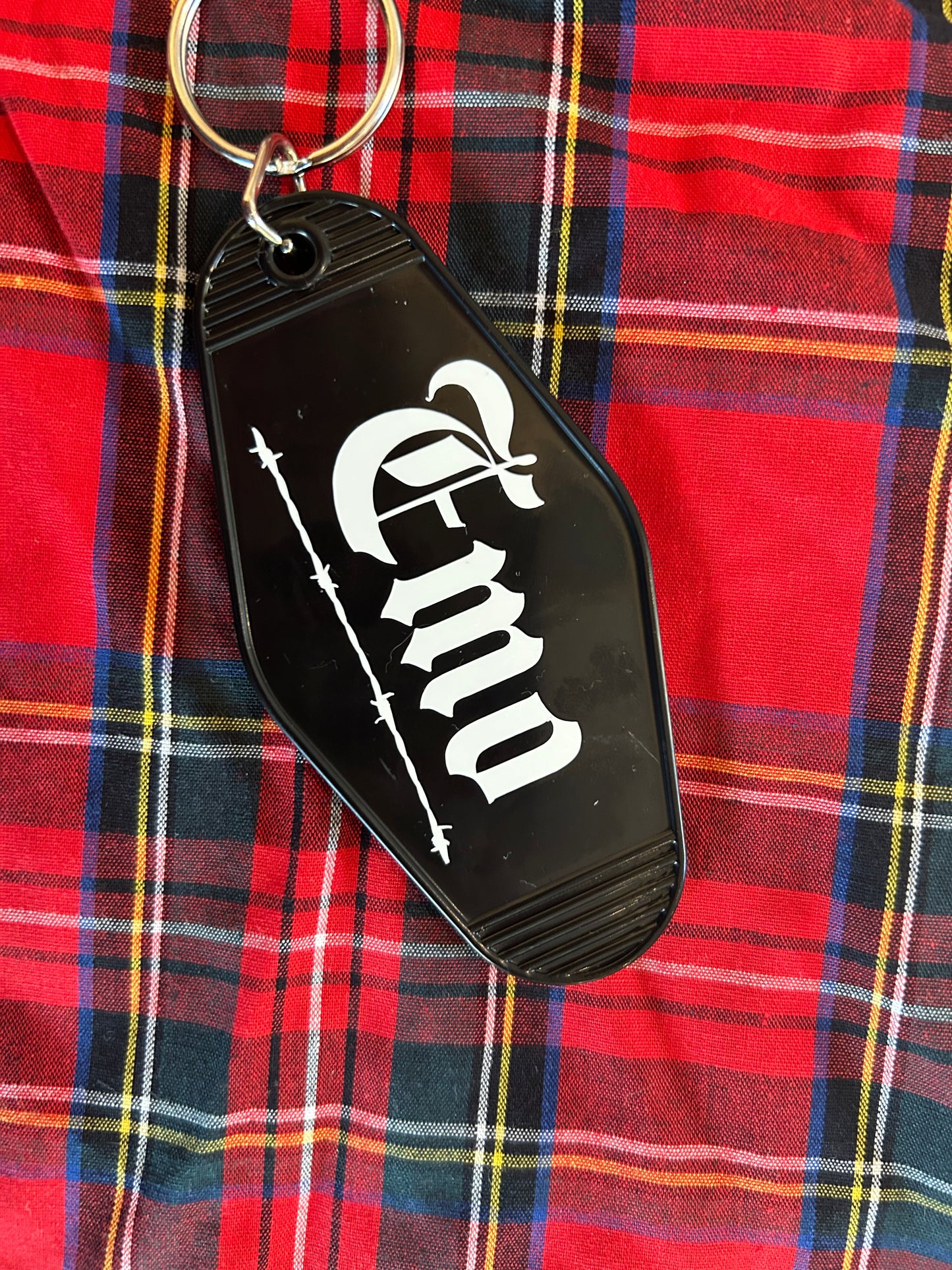 Emo Motel Key Ring | Barbed Wire Bag Charm for Emo & Alt Aesthetics