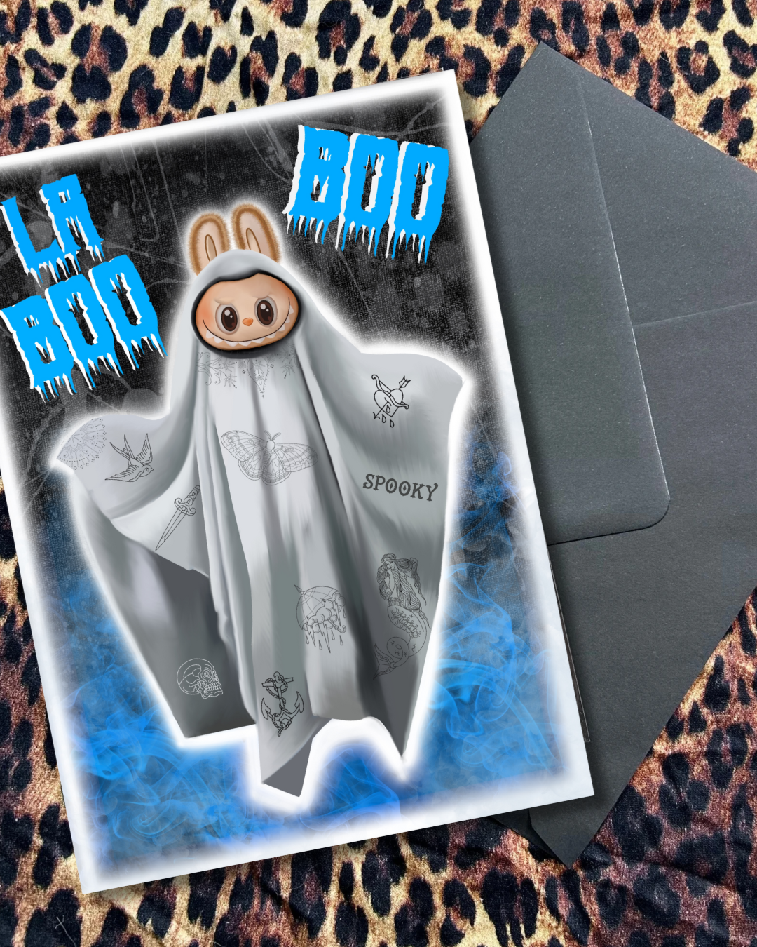 La Boo Boo – Halloween Art Print or Card | Labubu-Inspired Spooky Parody