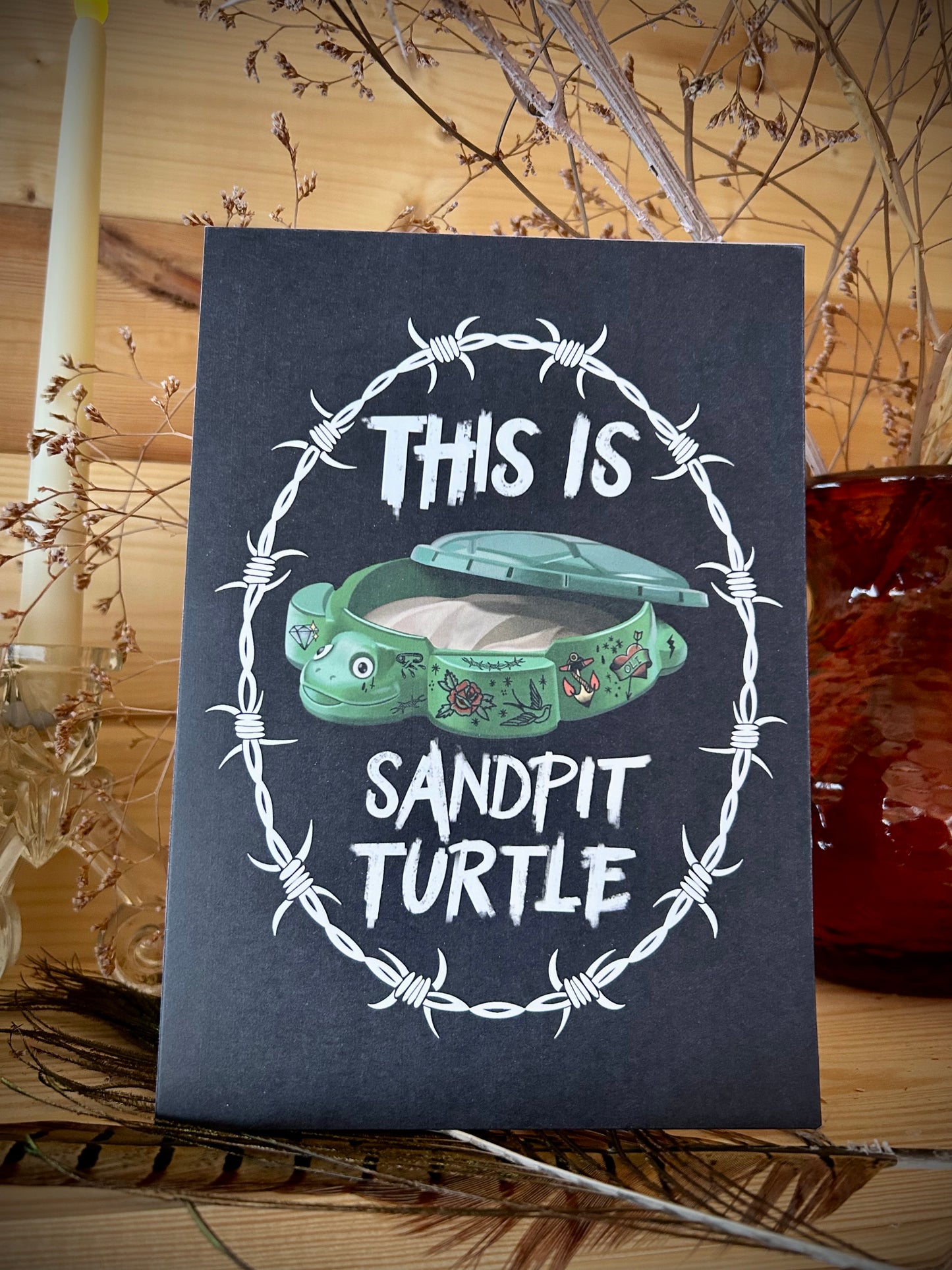This Is Sandpit Turtle – Gothic Alt Greetings Card Inspired by BMTH