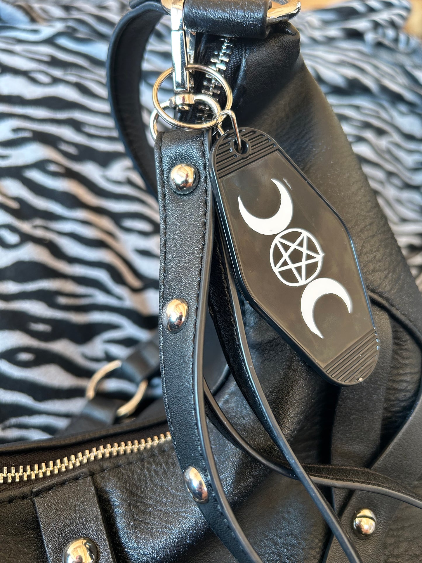 Coven Club Motel Key Ring | Witchy Symbol Bag Charm for Alt & Gothic Style