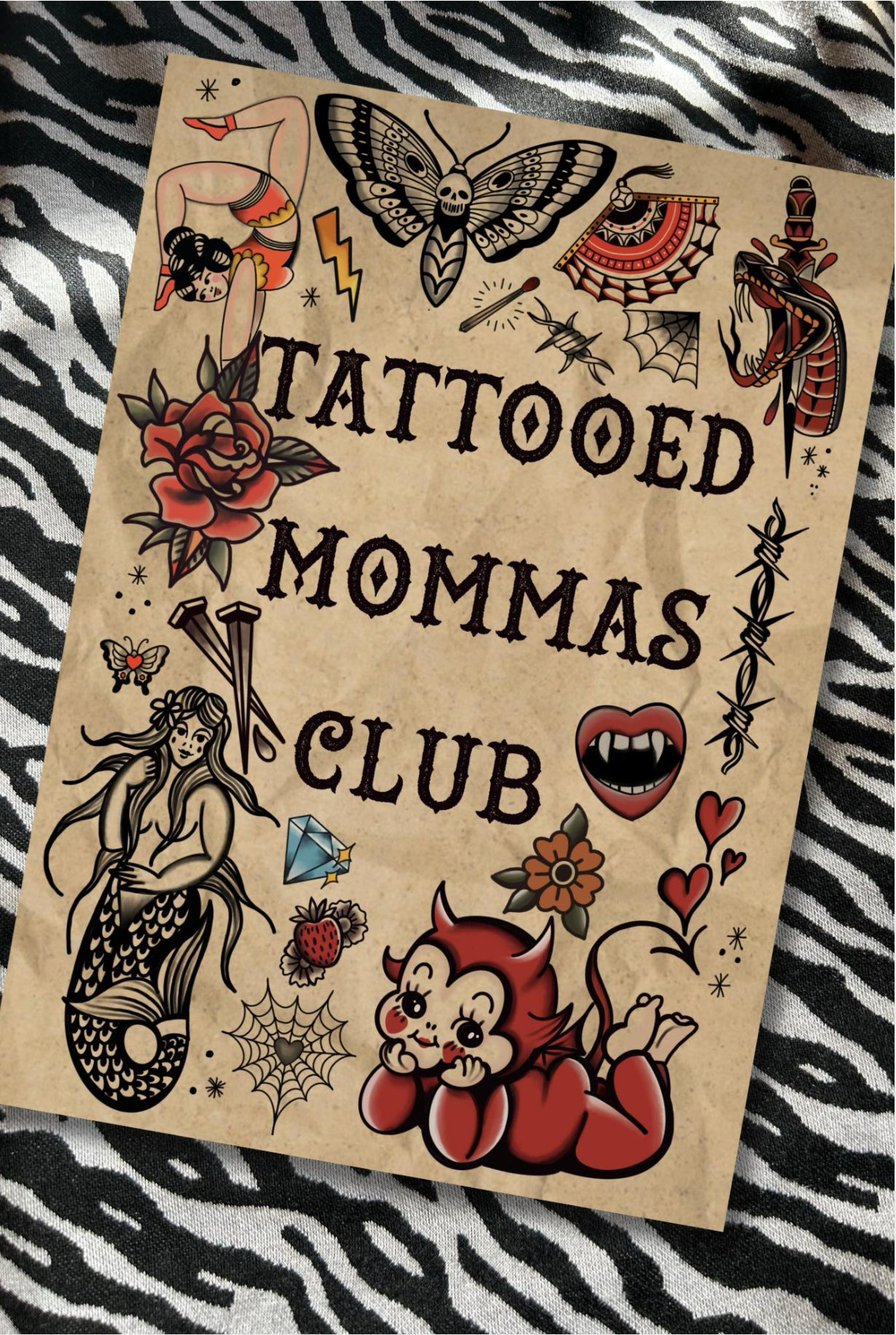 Tattooed Momma Greeting Card – Classic Tattoo-Inspired Design