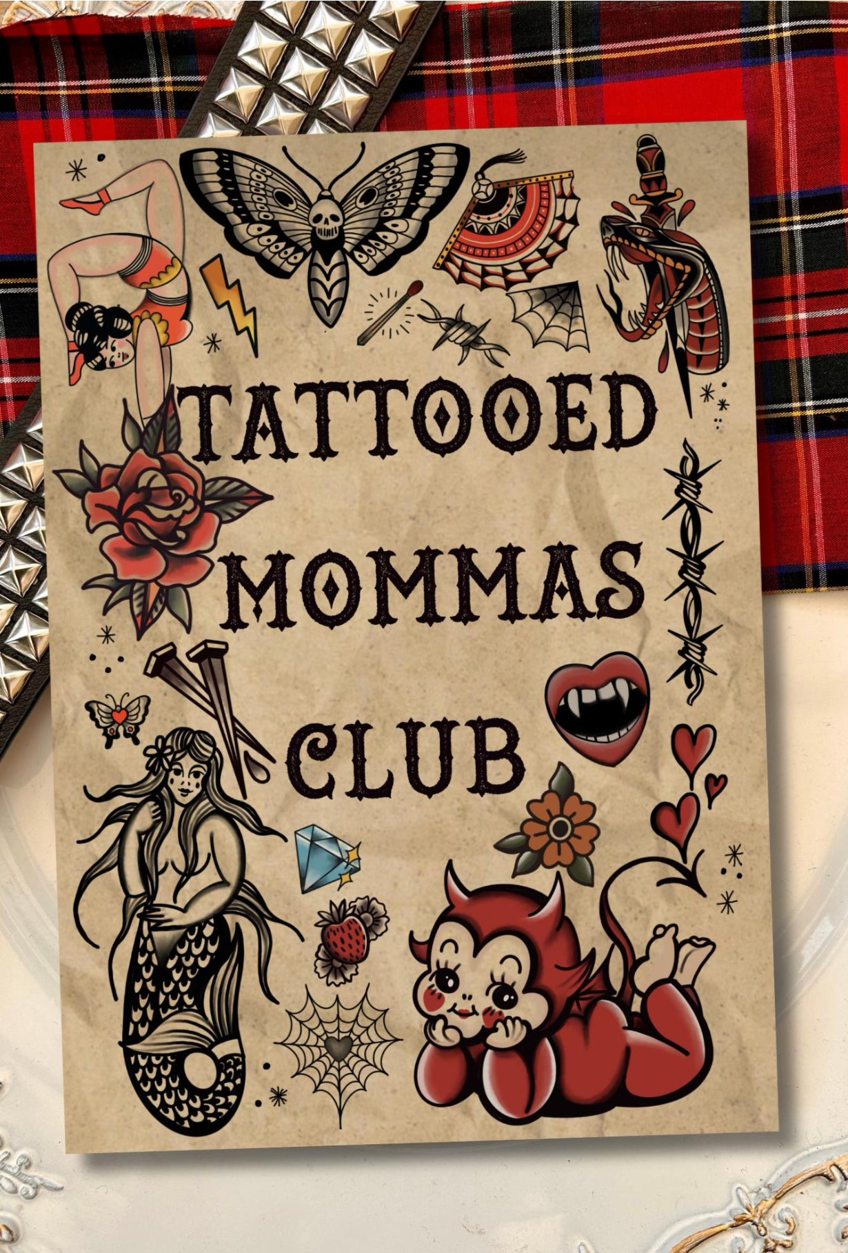 Tattooed Momma Greeting Card – Classic Tattoo-Inspired Design