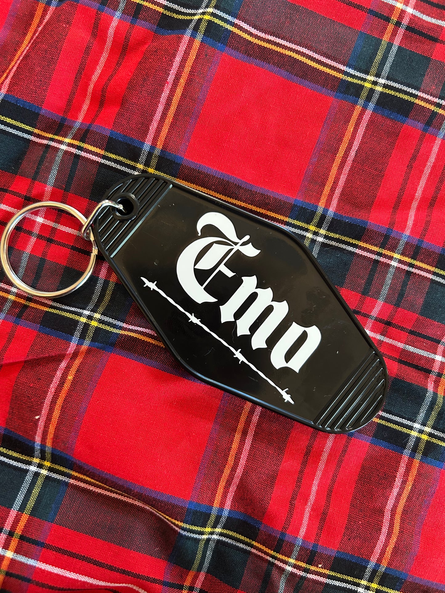 Emo Motel Key Ring | Barbed Wire Bag Charm for Emo & Alt Aesthetics