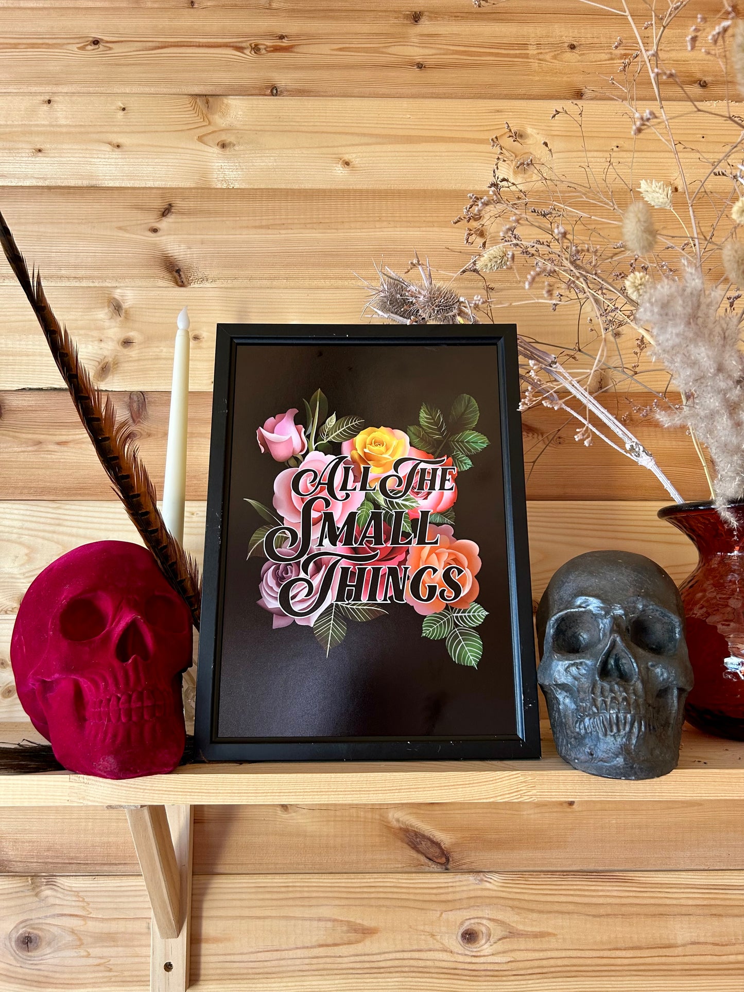 “All the Small Things” A4 Print – Floral Rose Design (Framed or Unframed)
