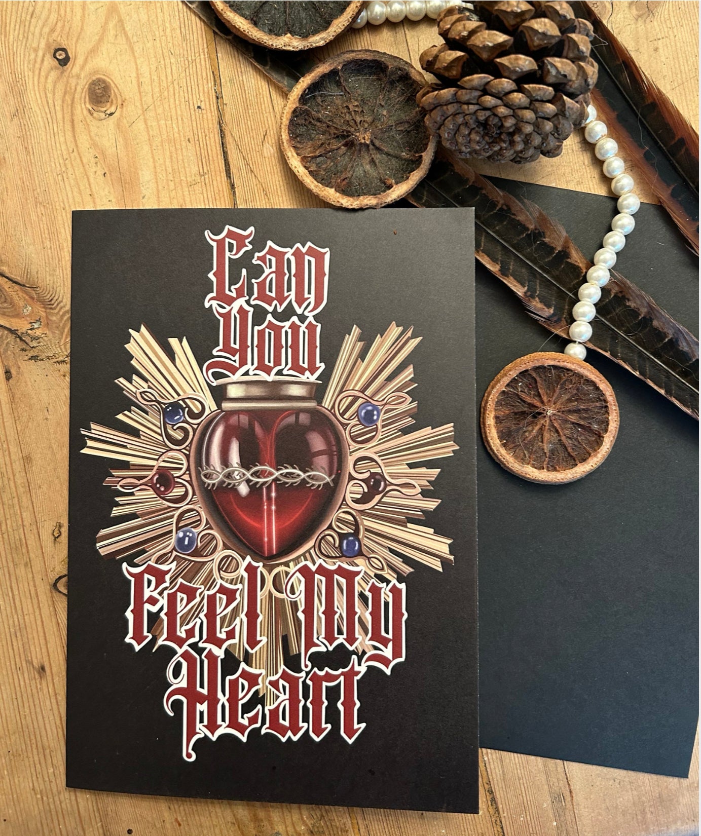 Can You Feel My Heart Gothic Greeting Card – A5 Alternative Music-Inspired Card