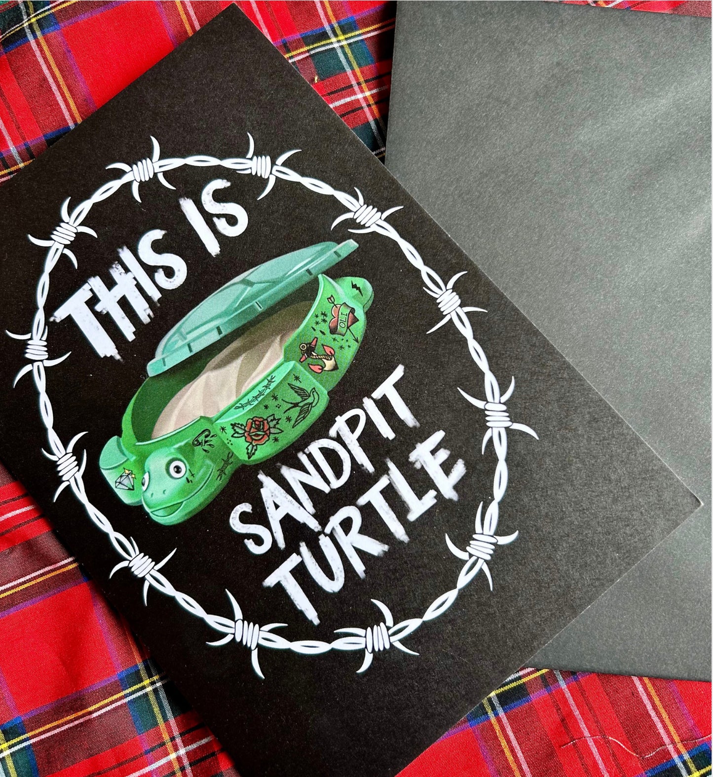 This Is Sandpit Turtle – Gothic Alt Greetings Card Inspired by BMTH