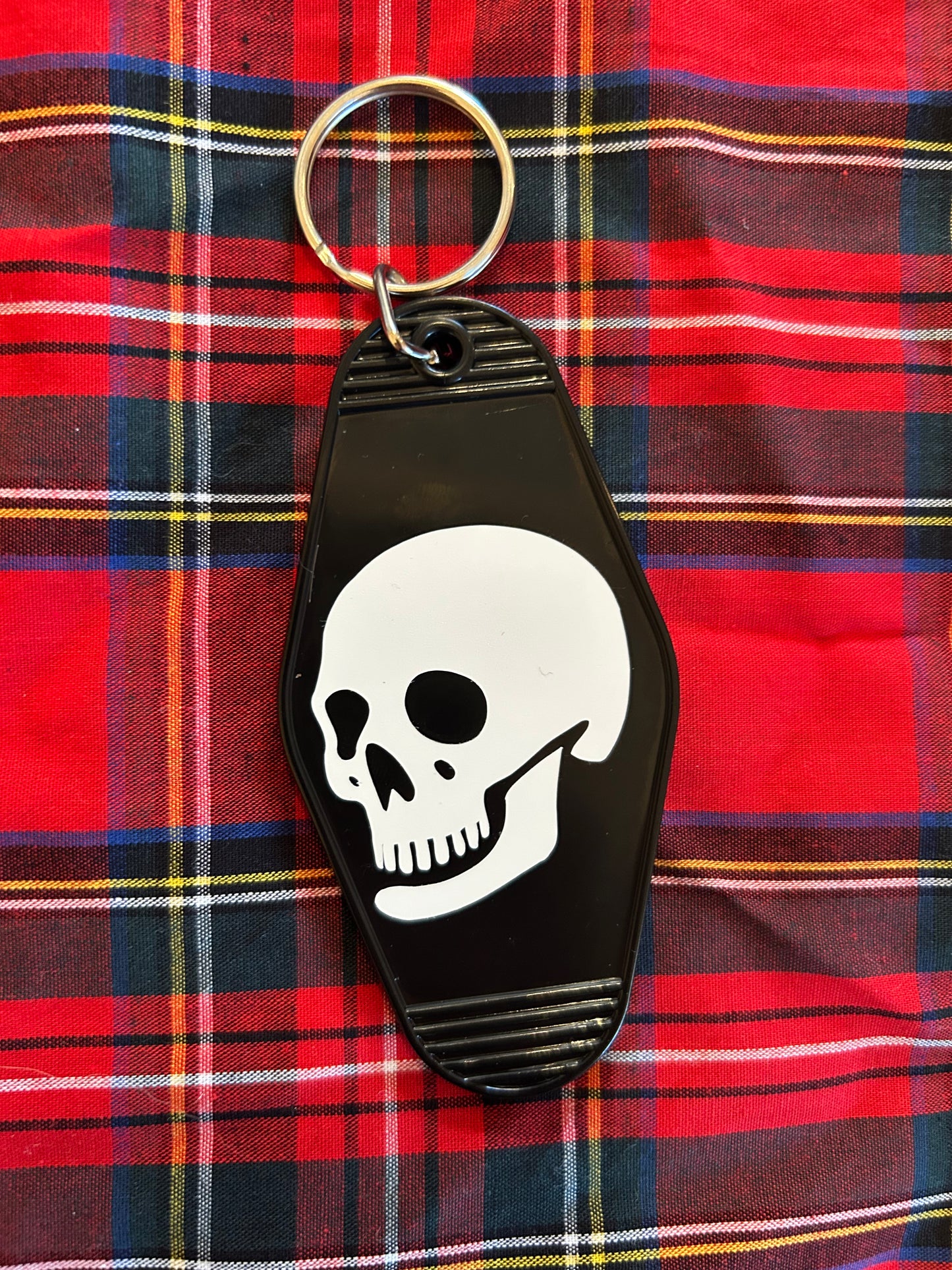 Metal Head Club Motel Key Ring | Skull Bag Charm for Rock & Alt Fans