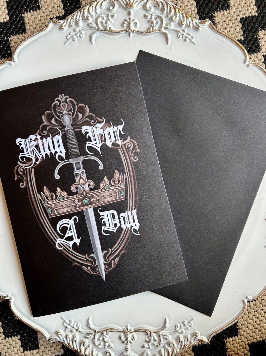 King for a day Father’s Day card, greetings card A5 sized, emo, gothic, pop punk
