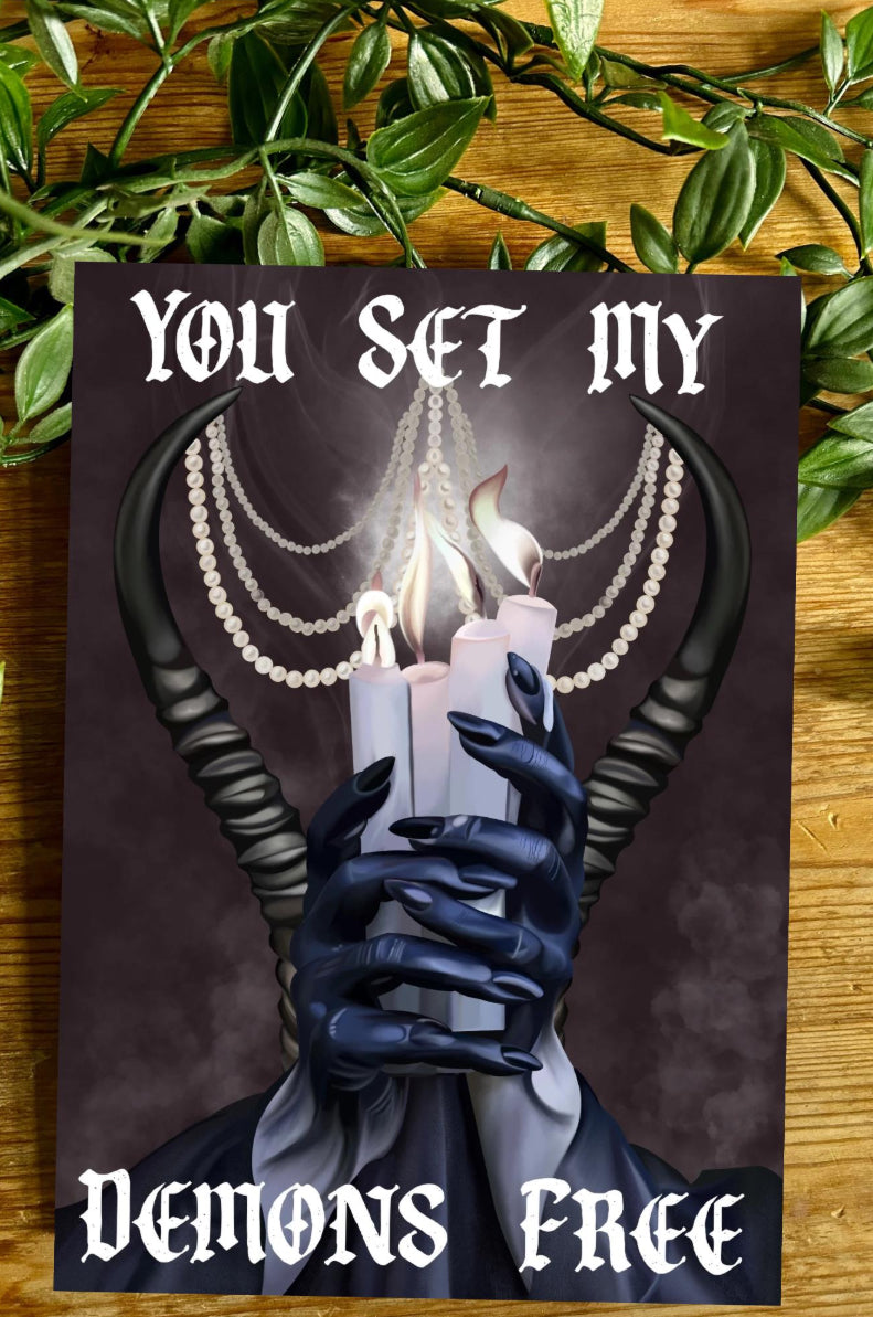 You Set My Demons Free Card – Bad Omens Inspired Gothic Love Card