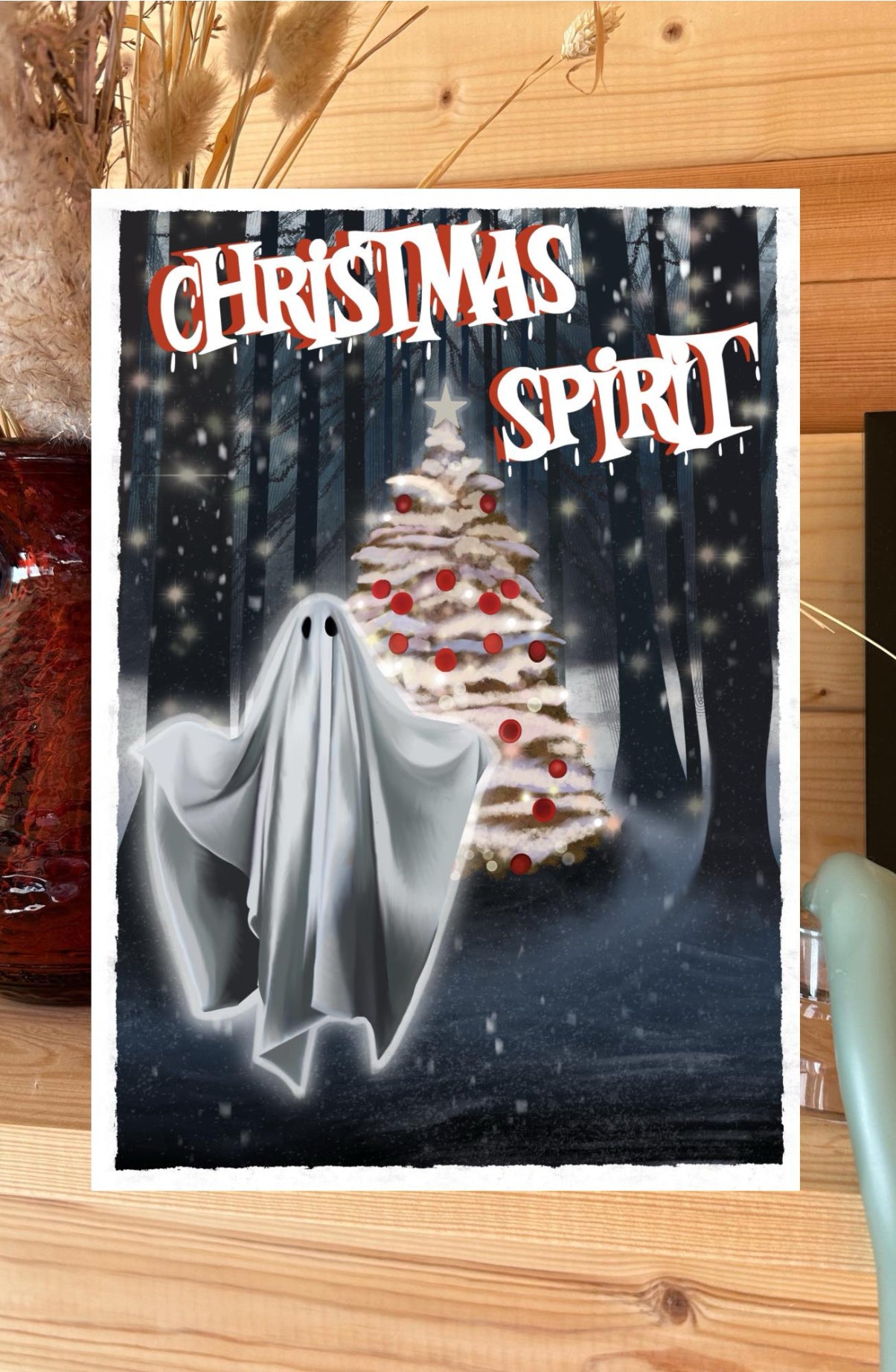 Christmas Spirit Sheet Ghost Card