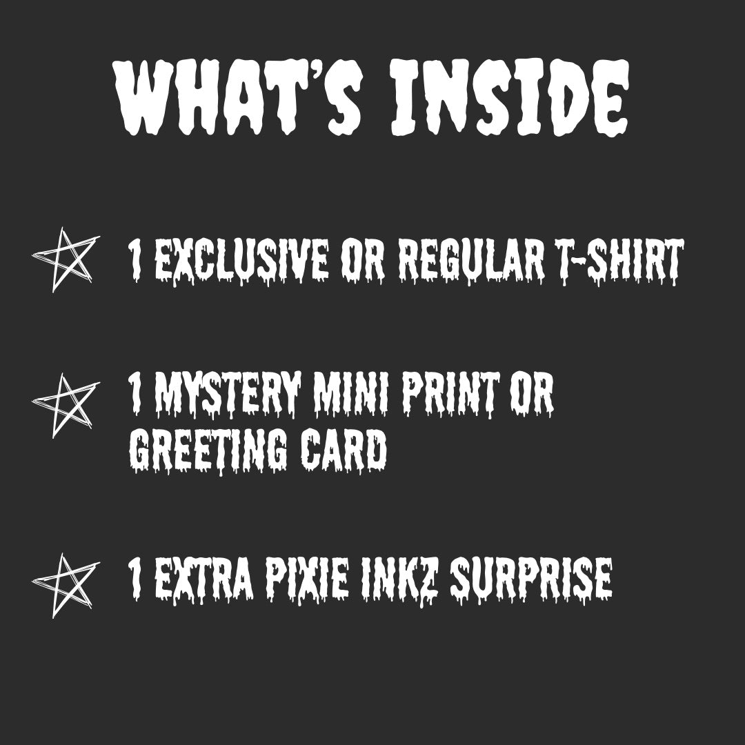 The Initiate Mystery Bag | Gothic Alternative Surprise T-Shirt + Mini Print