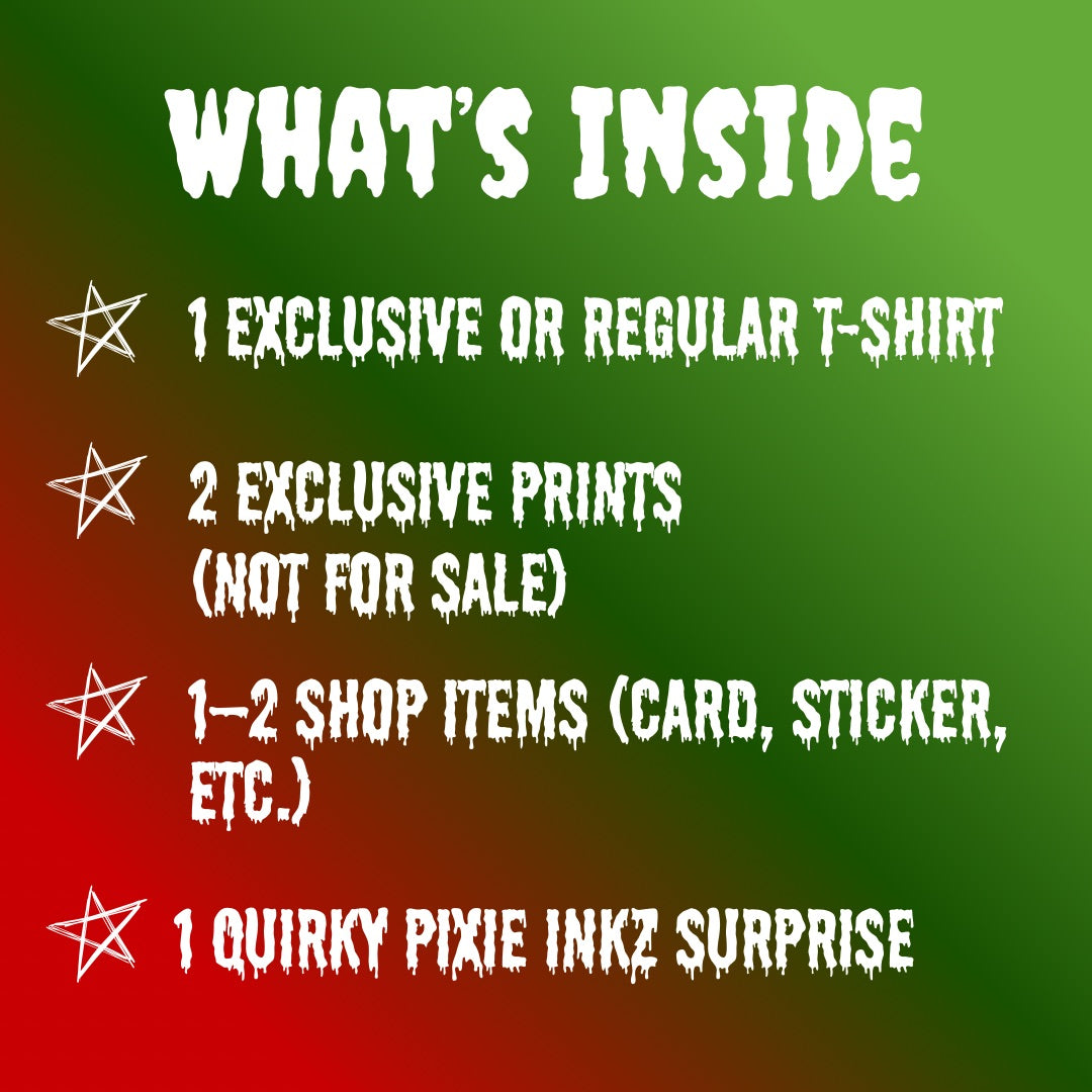 The Relic Mystery Bag | Deluxe Gothic Surprise Bundle | T-Shirt + Exclusive Prints + Surprise gift