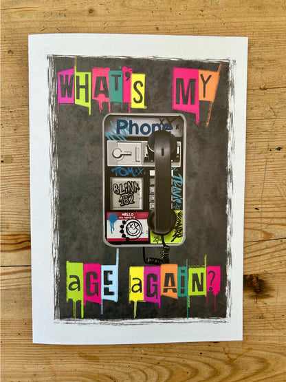 What’s My Age Again Pop Punk Birthday Card, Elder Emo, 00’s Nostalgia greetings card
