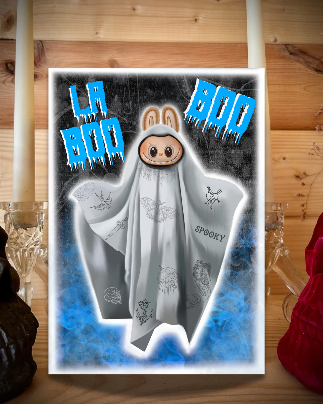 La Boo Boo – Halloween Art Print or Card | Labubu-Inspired Spooky Parody