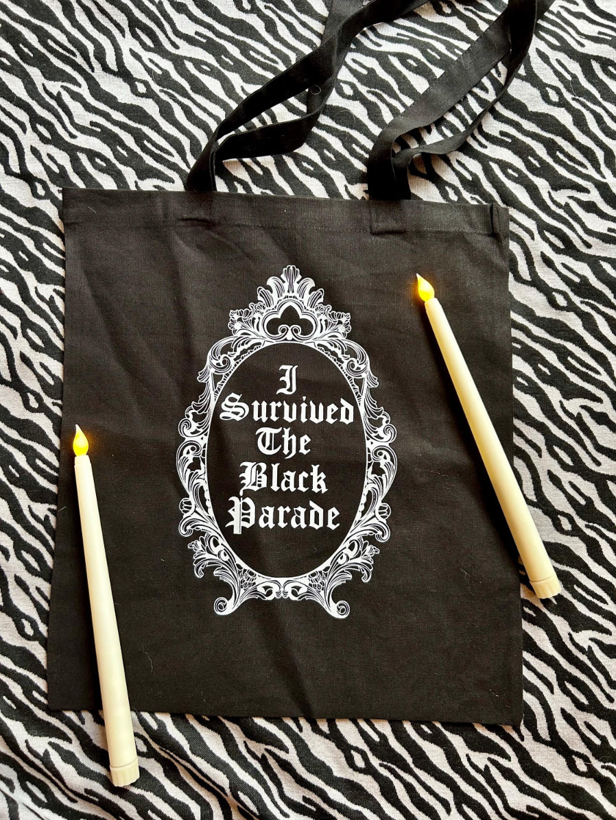 I Survived The Black Parade Tote Bag – Classic Black Design