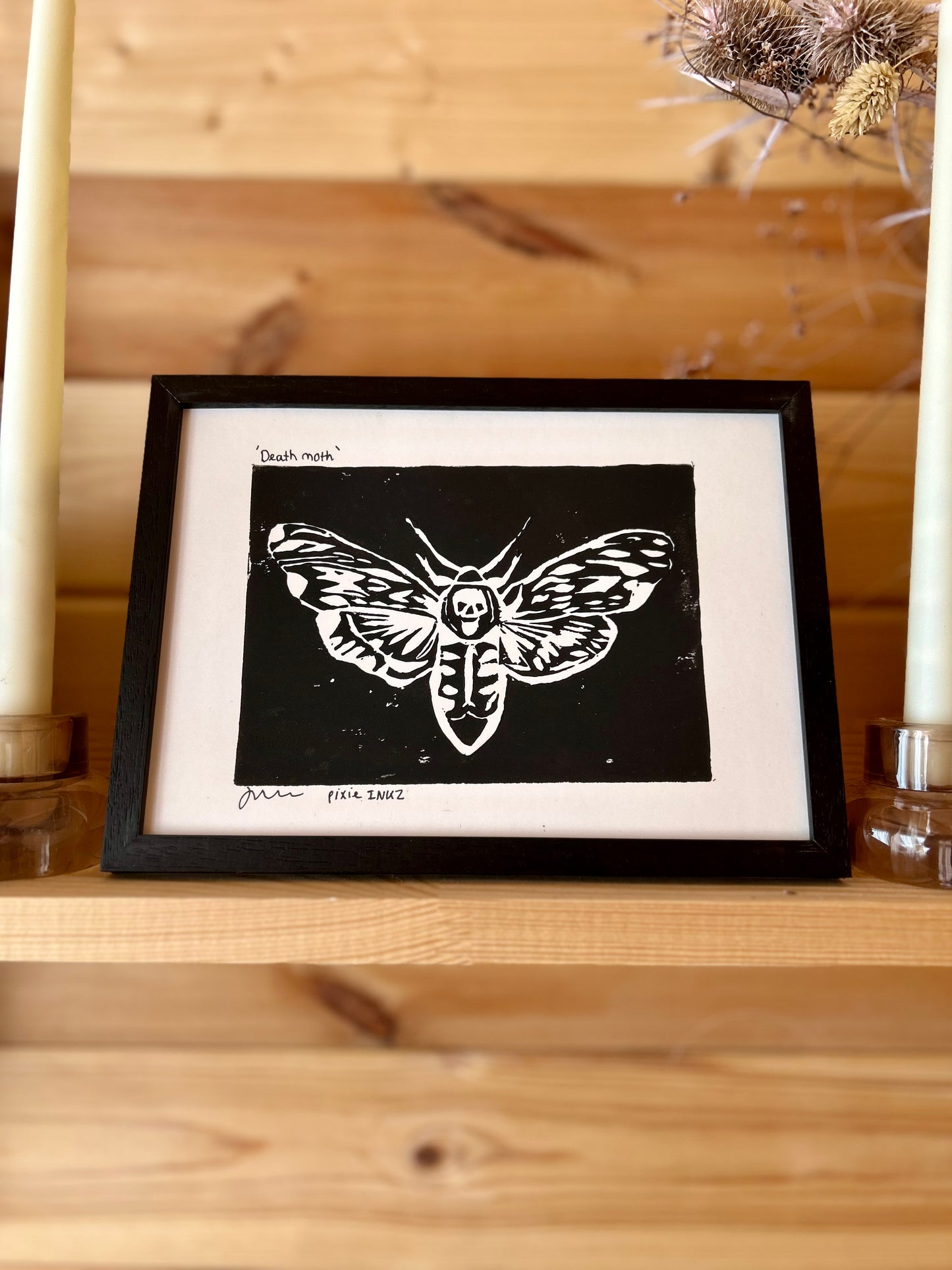 A5 Original Lino Print | Death Moth