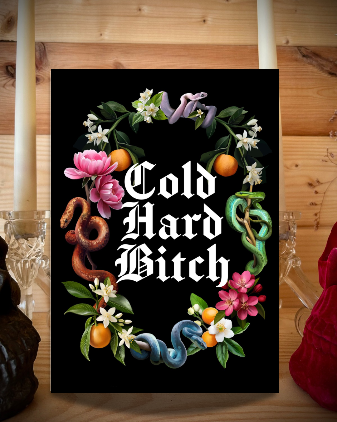 Cold Hard Bitch – A5 Alternative Gothic Greeting Card and A4 Print