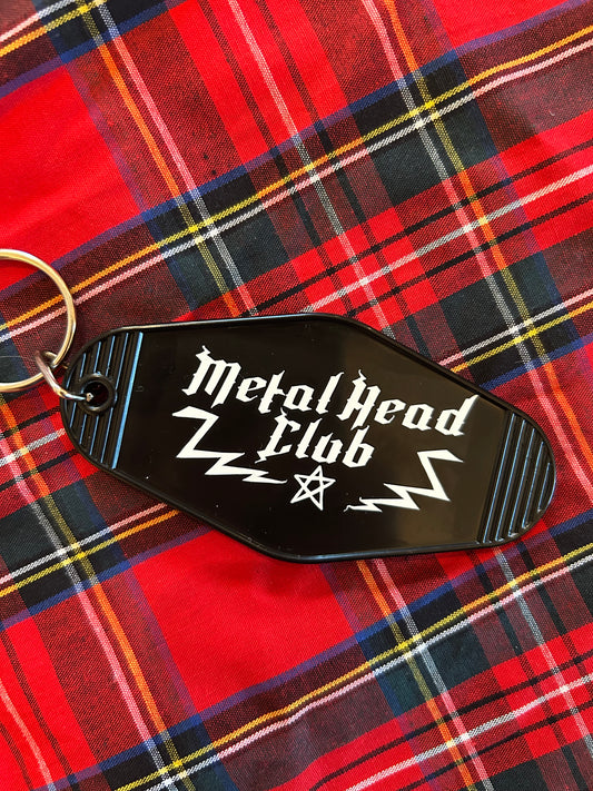 Metal Head Club Motel Key Ring | Skull Bag Charm for Rock & Alt Fans