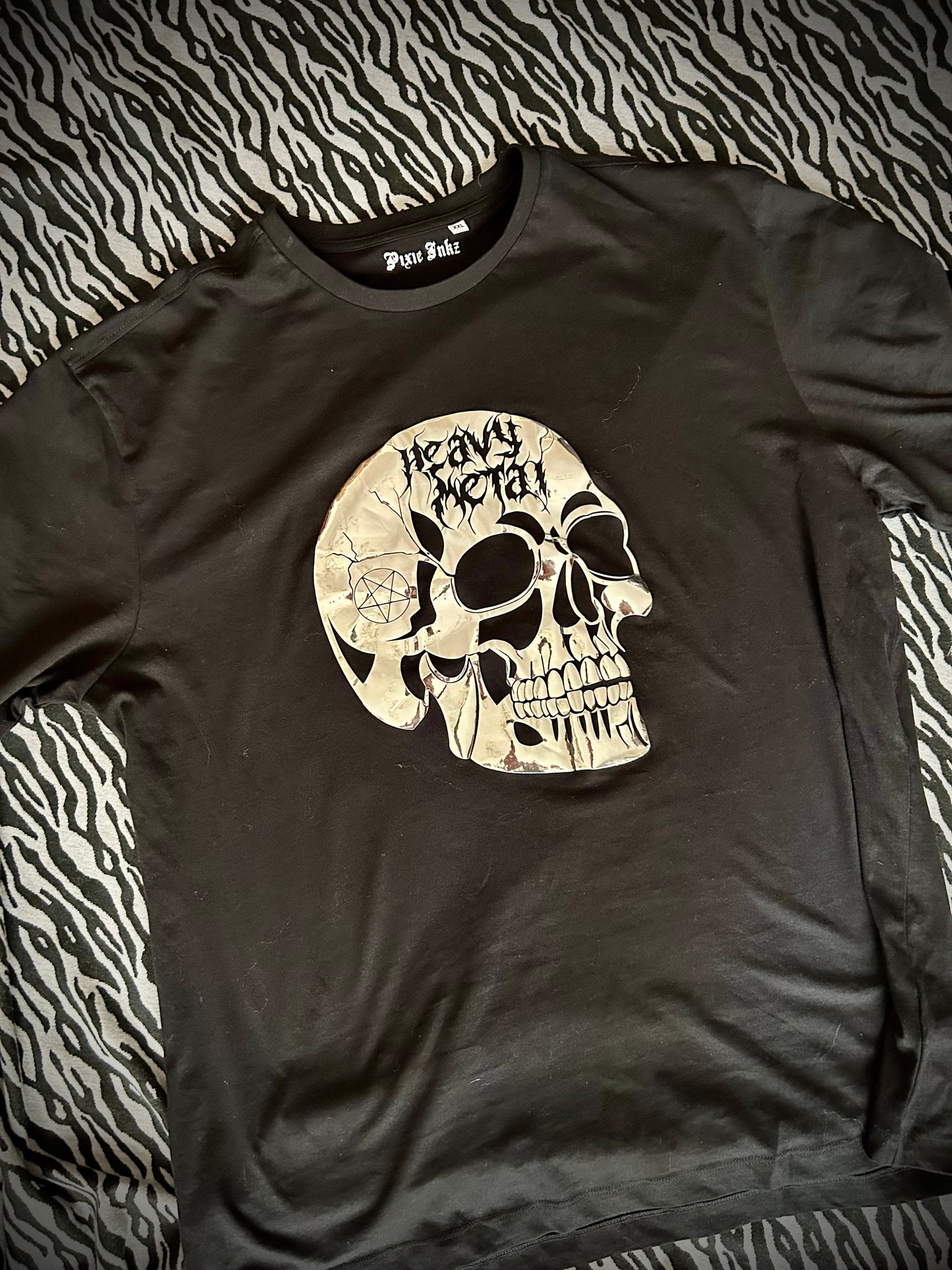 Photo of heavy metal T-shirt, close up