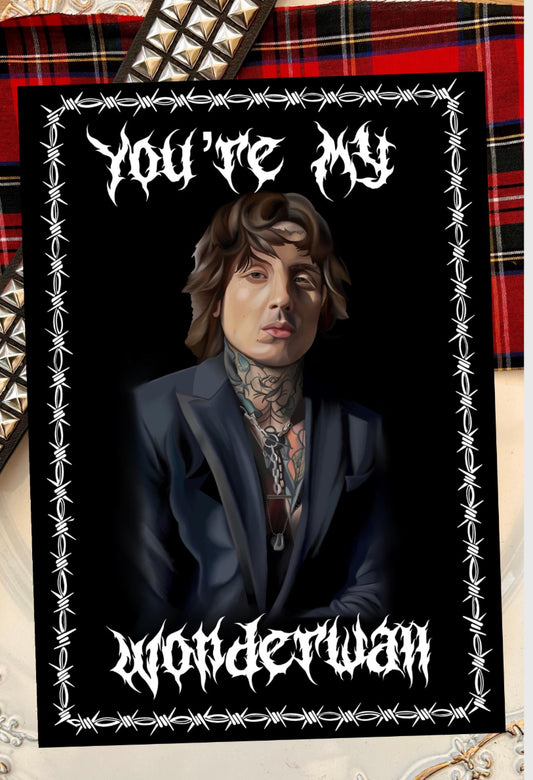 Wonderwall-Inspired Greetings Card | Bring Me the Horizon Fan Gift | A5 | Recycled Card Stock | Black Envelope