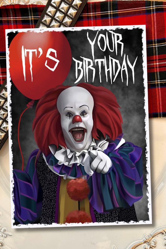 Stephen King's IT Birthday Card - Pennywise the Dancing Clown/ horror/ horror movie/ A5 size