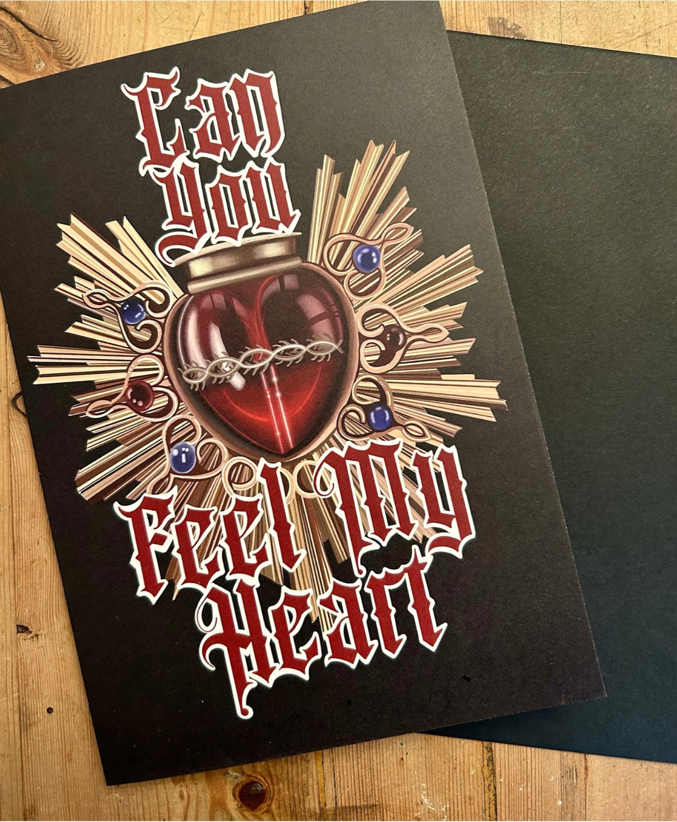 Can You Feel My Heart Gothic Greeting Card – A5 Alternative Music-Inspired Card