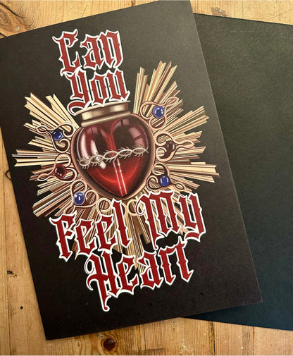 Can You Feel My Heart Gothic Greeting Card – A5 Alternative Music-Inspired Card