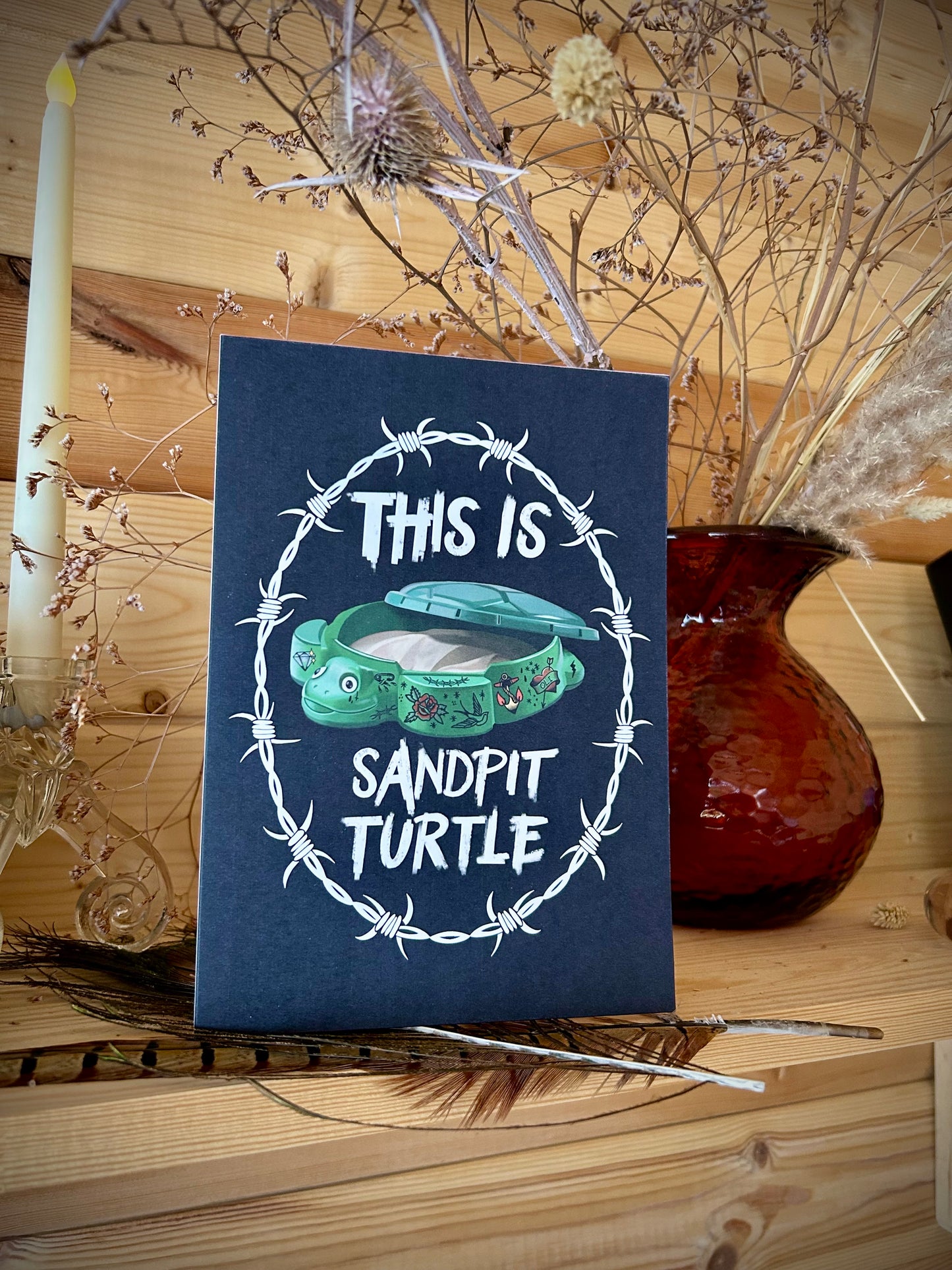 This Is Sandpit Turtle – Gothic Alt Greetings Card Inspired by BMTH