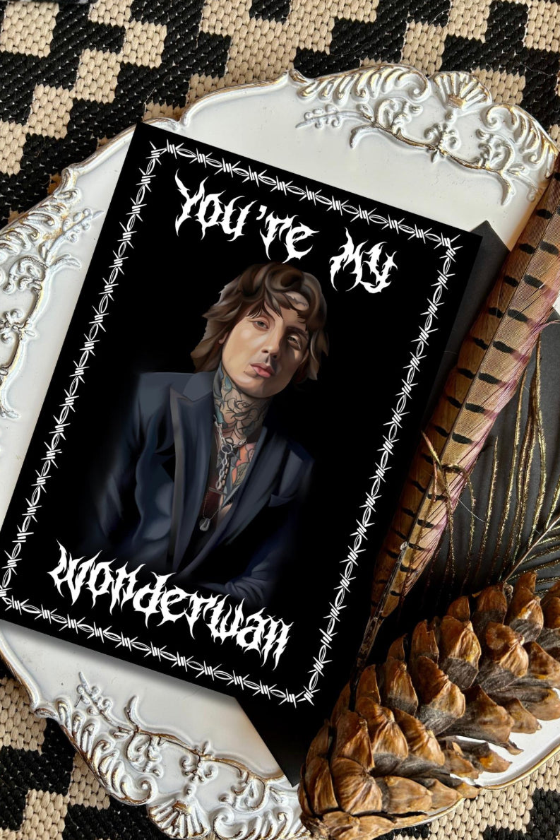 Wonderwall-Inspired Greetings Card | Bring Me the Horizon Fan Gift | A5 | Recycled Card Stock | Black Envelope