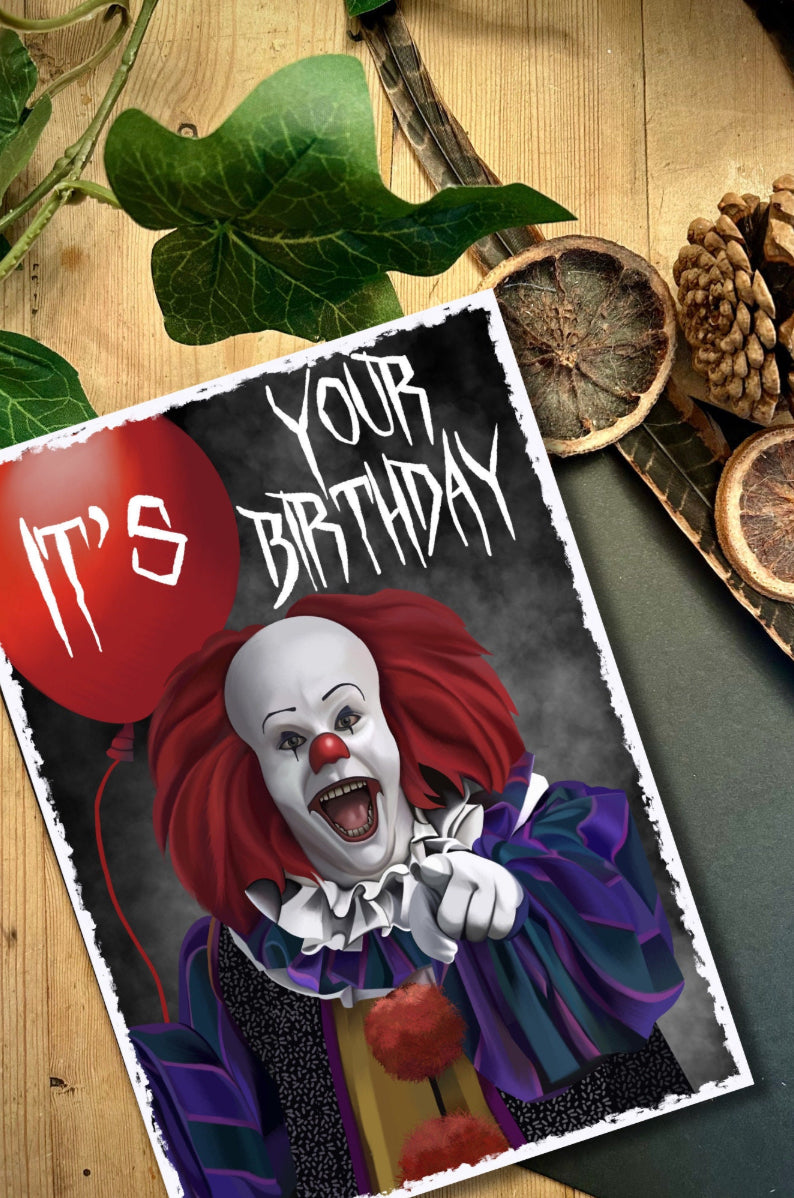 Stephen King's IT Birthday Card - Pennywise the Dancing Clown/ horror/ horror movie/ A5 size