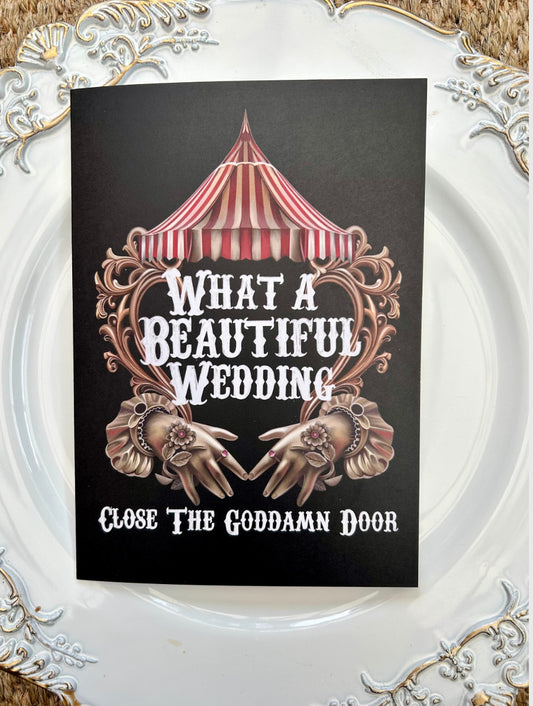 What a Beautiful wedding, panic at the disco inspired wedding card, rock n roll, emo, metal A5 Greetings card
