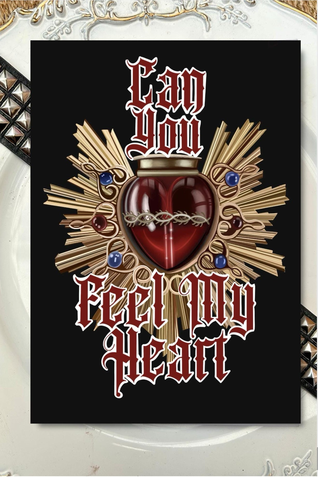 Can You Feel My Heart Gothic Greeting Card – A5 Alternative Music-Inspired Card