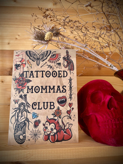 Tattooed Momma Greeting Card – Classic Tattoo-Inspired Design