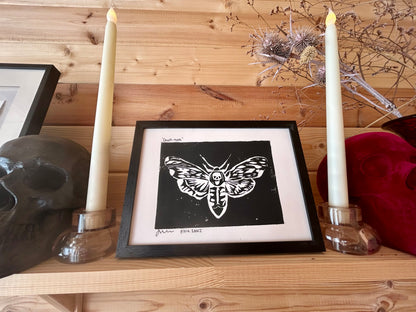 A5 Original Lino Print | Death Moth