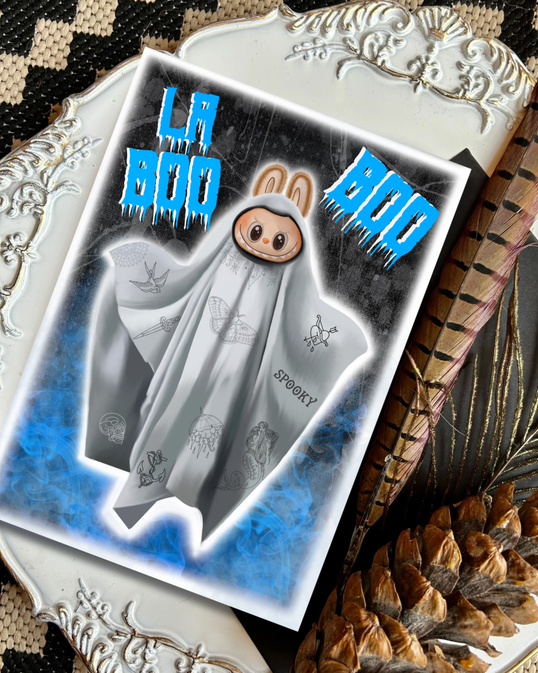 La Boo Boo – Halloween Art Print or Card | Labubu-Inspired Spooky Parody