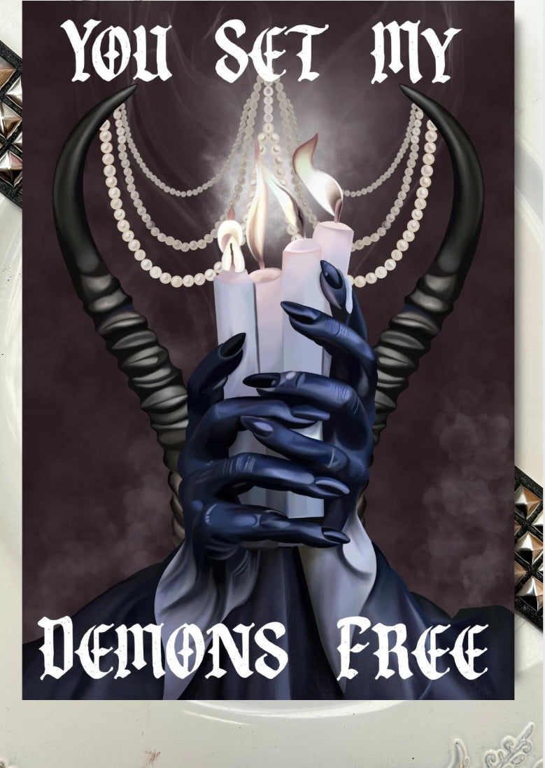 You Set My Demons Free Card – Bad Omens Inspired Gothic Love Card
