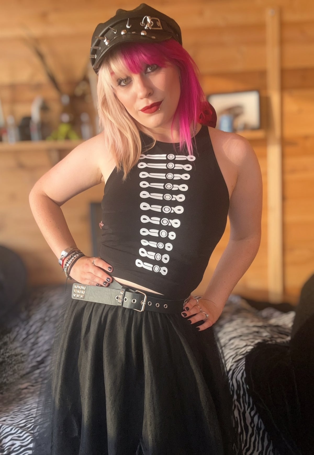 We Carry On Gothic Military Style Crop Top | Alternative Emo Festival Top